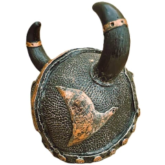 Caveira crânio I Viking guerreiro com chifre_A