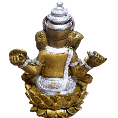 Adquira o Ganesha na Flor de Lótus 15cm, feito em resina. Traga proteção e prosperidade para sua casa. Compre já e transforme seu espaço!