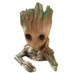 Imagem do Groot Baby o pensador 15cm em resina vaso de plantas, porta caneta, Bonecos Marvel Resina