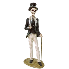 Exu Caveira de Terno - Escultura em Resina 27cm com Adornos | Maraterapia