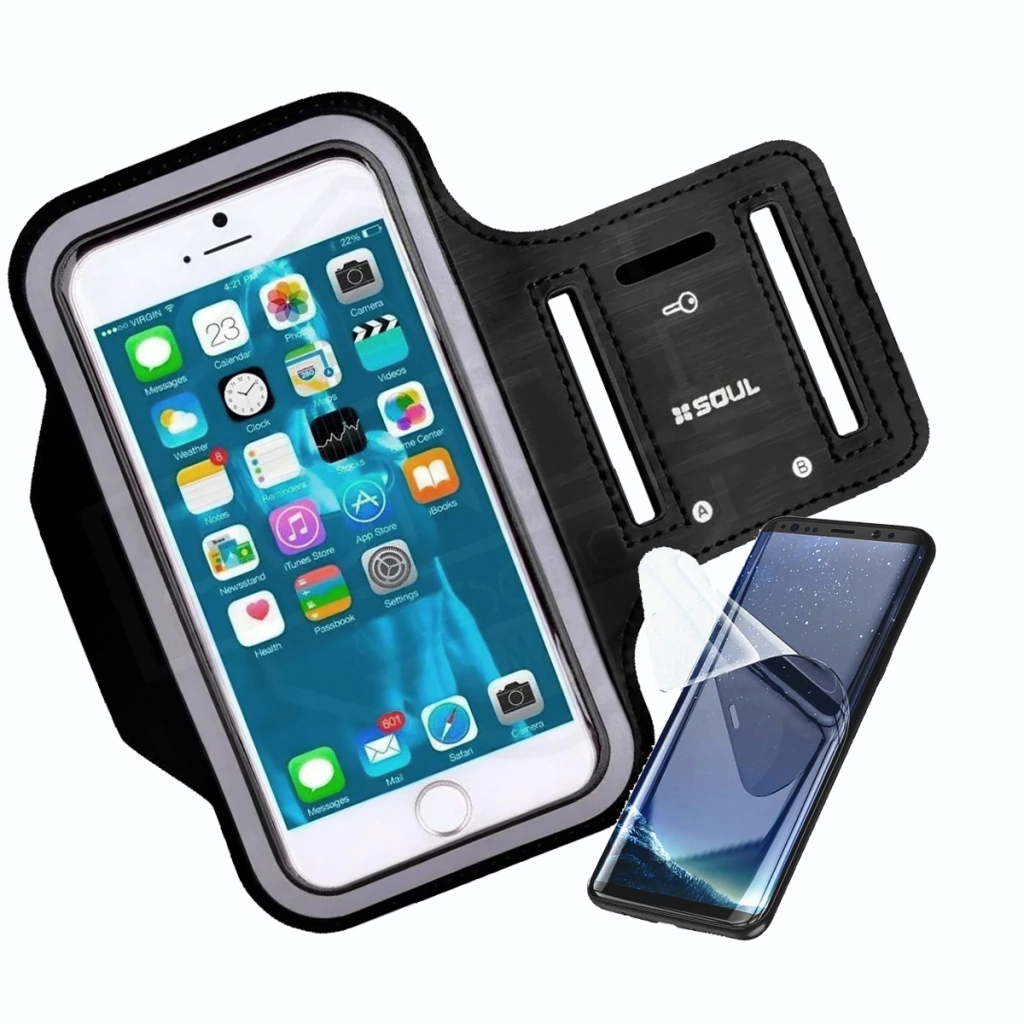 Porta Celular Brazo Deportivo 6.5 "+ Film Siliconado Hidrogel Protector Pantalla