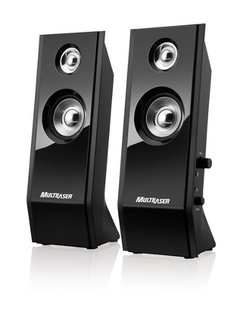 Caixa De Som 2.0 8w Rms Shadow Black Piano Usb Multilaser -