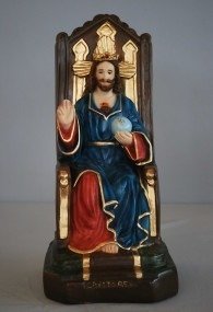 Imagem Cristo Rei Sentado No Trono 30cm - Pintura Automotiva