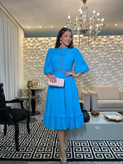 VESTIDO MIDI AZUL