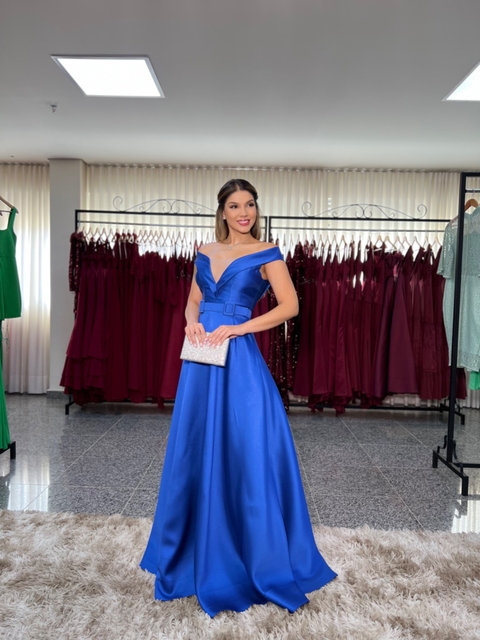 Vestido de Festa Azul Bic