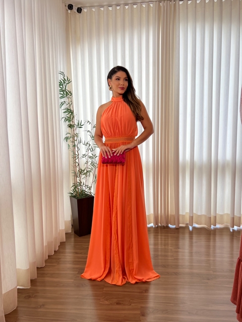VESTIDO LONGO LARANJA 