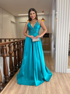 VESTIDO VERDE LONGO 