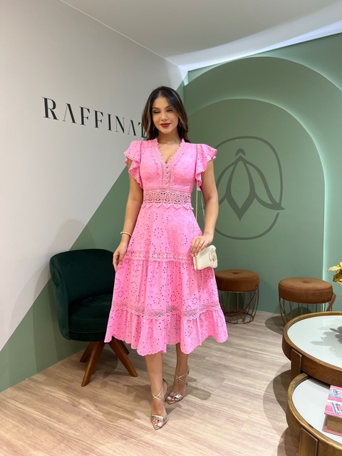 VESTIDO MIDI ROSA