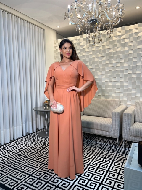 VESTIDO DE FESTA TERRACOTA