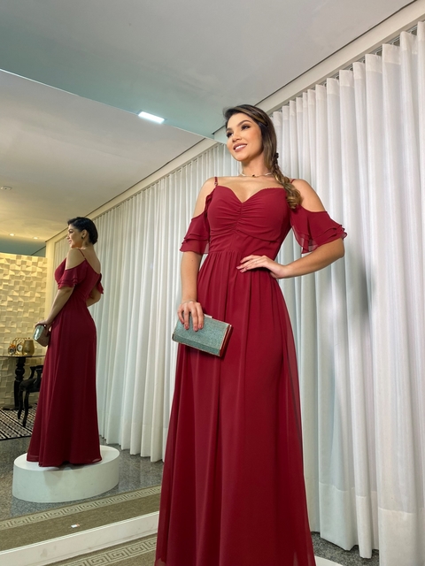 VESTIDO DE FESTA MARSALA 