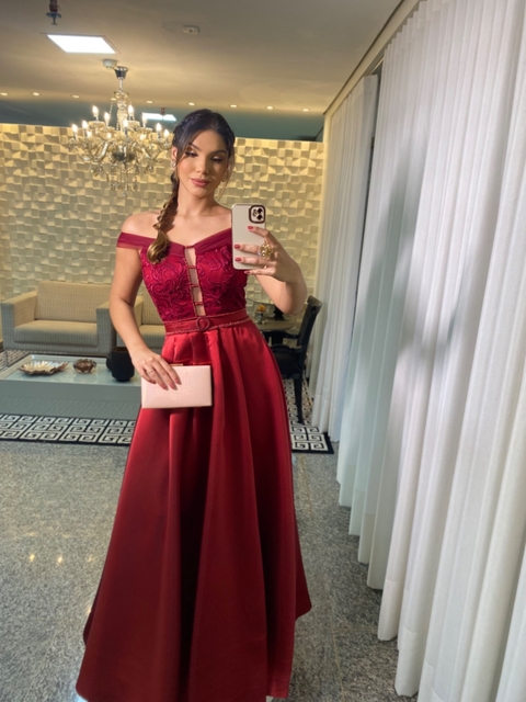 VESTIDO DE FESTA MARSALA 