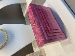 aluguel de clutch rosa pink