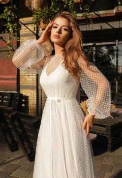 Vestido Noiva Clean Poá - loja online