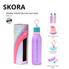 BOTELLA INFANTIL SKORA C/ PICO Y TAPA 530ML 41907 41914