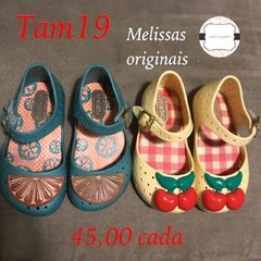 Melissas originais tam 19 desapego 75,00