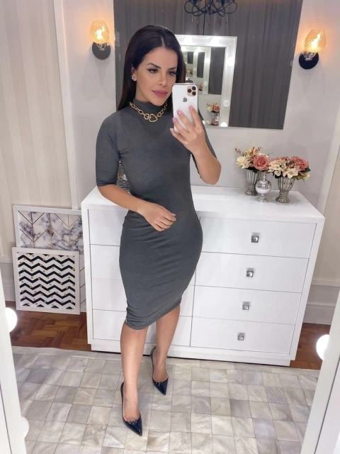 VESTIDO TUBINHO GISELE - BOUTIQUE K -MODA EVANGÉLI