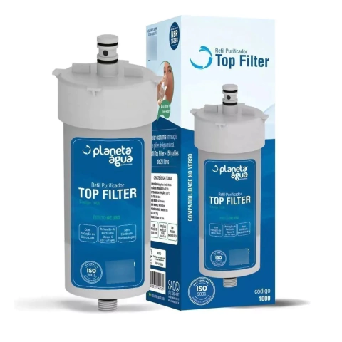 Refil Filtro Planeta Água Top Filter 1000A Compatível Com Purificador TF Planeta Água, Durin H2O, Impac Cristal, Mallory e Mondial