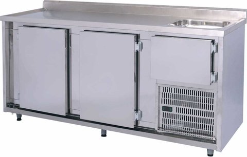 Balcão de serviço com cuba 2°C a 8°C 830 litros 2500x600x900 CBS2500CB - Chimafrio