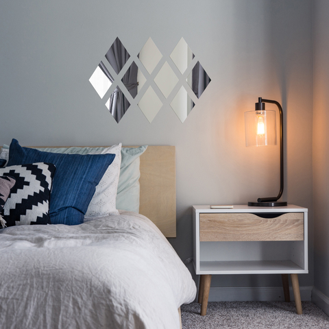 Espelho Decorativo Acrílico - Losangos - Prata - comprar online