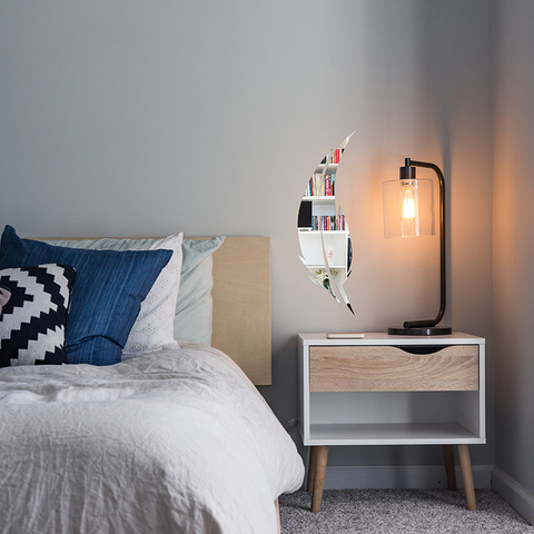 Espelho Decorativo Acrílico - Pena - Prata - comprar online
