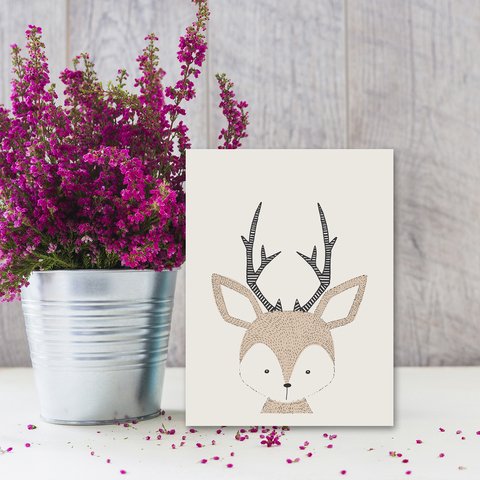 Placa Decor - Veado Escandinavo