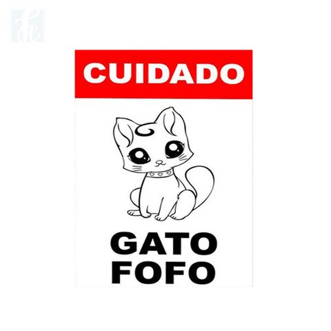 Placa Decor Frases - Gato Fofo - comprar online