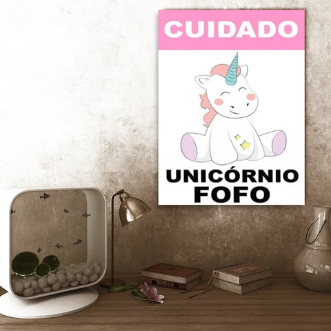 Placa Decor Frases - Unicórnio Fofo
