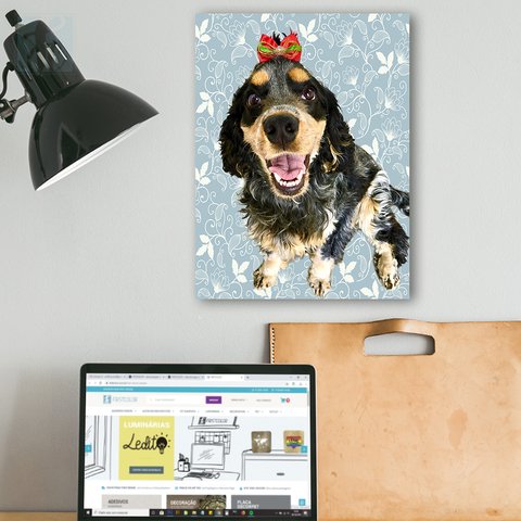 Placa Decor Pet Personalizada - Floral Azul - comprar online