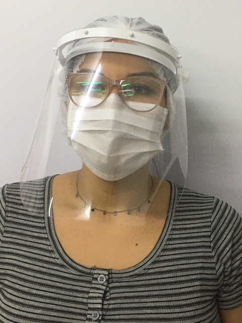 Kit 100 Máscaras Transparente Viseira Protetor Facial Face Shield TOP