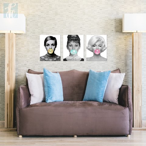 Placa Decor Kit Trio - Atrizes