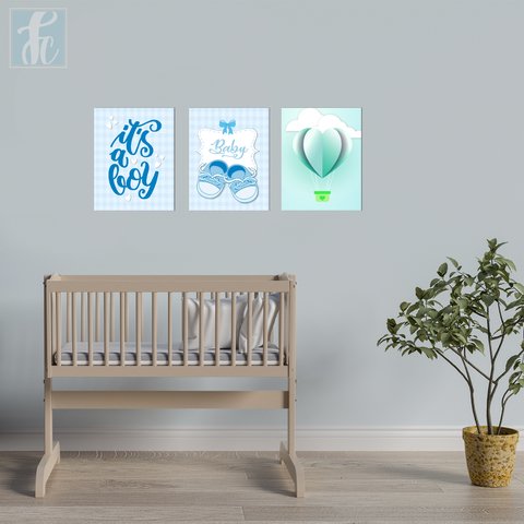 Placa Decor Kit Trio - Baby Boy