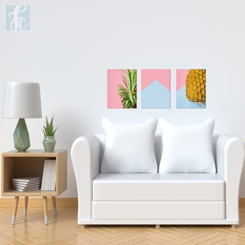 Placa Decor Kit Trio - Abacaxi