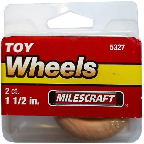 Milescraft Set 2 Ruedas Madera Para Juguetes De 1 1/2 Pulgada