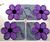 Jogo de Tapete De Frufru Cozinha 4 Peças Flor Lilas Minas fundo algodão cru liso