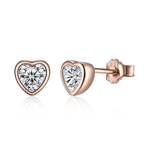 BRINCO ROSE CORAÇÃO ZIRCÔNIA