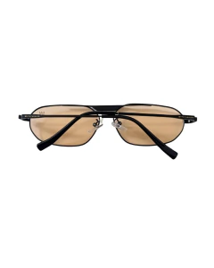 Óculos de sol feminino oval Virgínia metal preto lentes cosméticas - comprar online