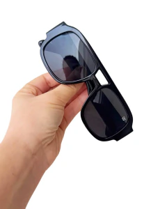 Óculos de sol feminino aviador retrô preto acetato - comprar online