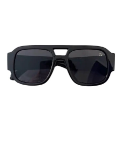 Óculos de sol feminino aviador retrô preto acetato
