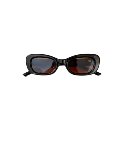 Óculos de sol feminino Amélie vintage preto lentes cosméticas