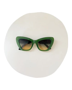 Óculos de sol feminino Ceci gatinho verde haste onça