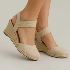 Anabela em Linho Off White - 13729