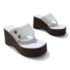 Plataforma Chinelo de Couro Off White 13958 na internet