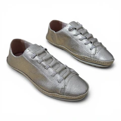Tênis de Couro Prata Velho - 10097 - West Shoes