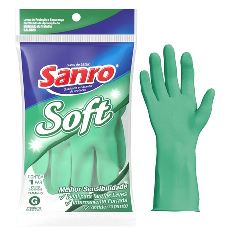 LUVA DE LATEX - SANRO SOFT - VERDE
