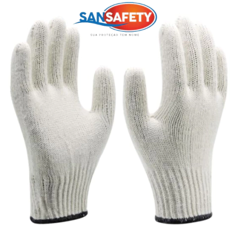 LUVA TRICOTADA DE ALGODAO - BRANCA - SANSAFETY - comprar online