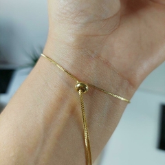 Pulseira Pedra Turmalina Preta Bruta Folheada a Ouro 18k Ajustável Gravata - comprar online