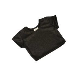 REMERA CROP OLIVIA NEGRA BRILLOS - comprar online