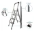 Escalera Black+Decker Plegable Doméstica Slim 4 Escalones Aluminio 150 Kg