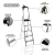 Escalera Black+Decker Tijera Reforzada 5 Escalones Aluminio con PortaHerramientas 150 Kg