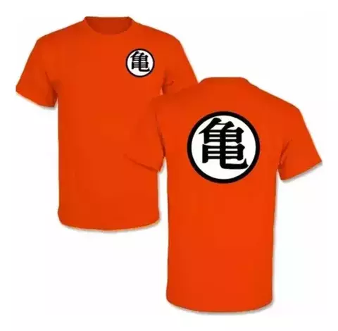 Remera Dragon Ball Talle 1 o S Kanji Kame Naranja